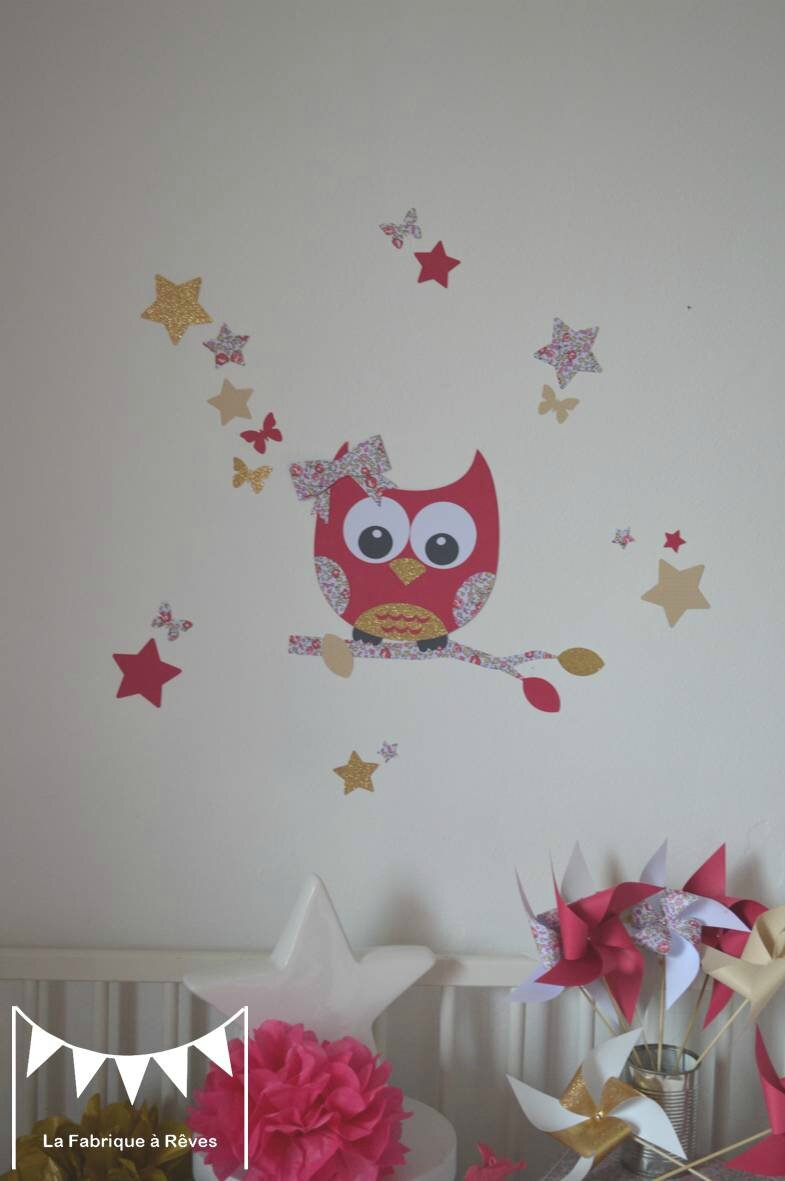 Décoration chambre bébé fille enfant liberty héloise fuchsia rose ...