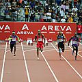 2/10. Le Jamaïcain Asafa Powell remporte le 100 m au meeting Areva.