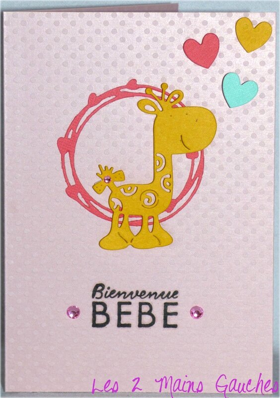 carte de naissance fille avec girafe jaune