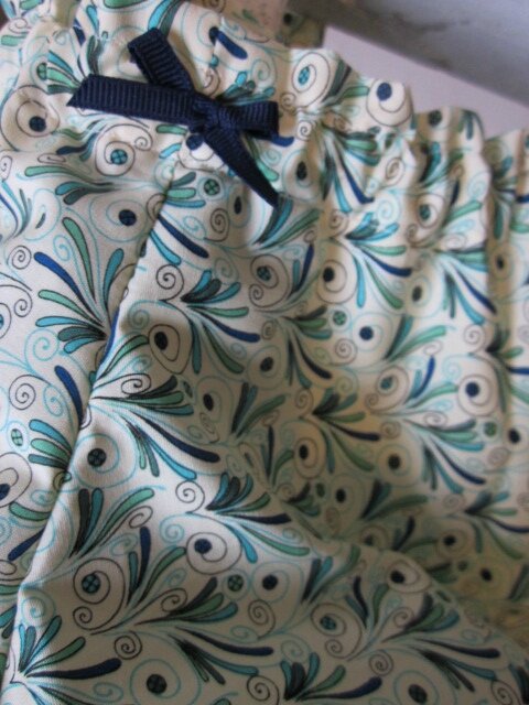 Culotte BIANCA en coton plumettes vert et turquoise - noeud marine (4)