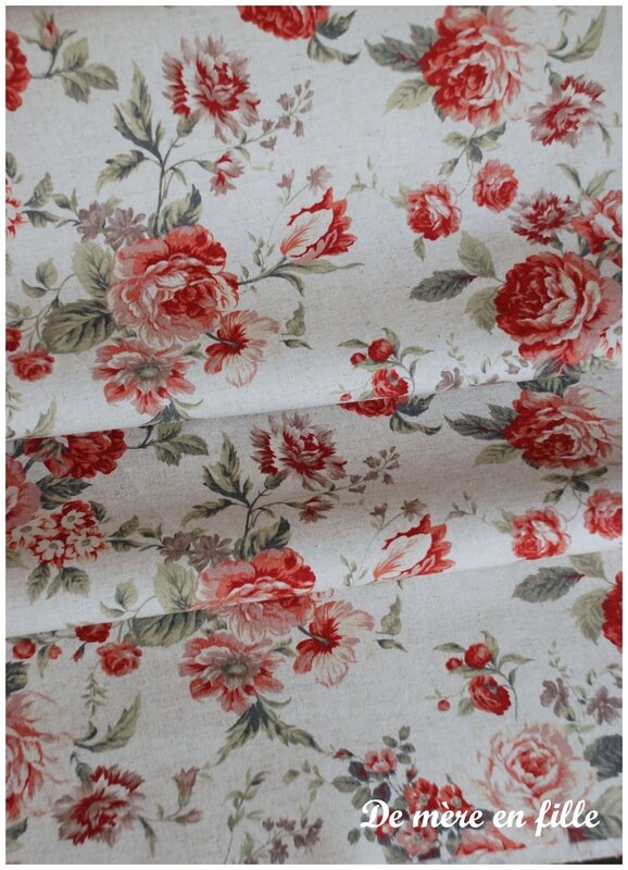 lin roses anglaises rouges