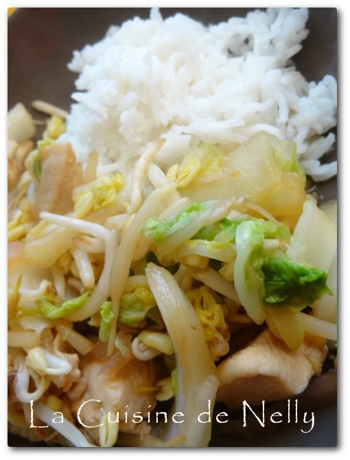 Wok de chou chinois et poulet2