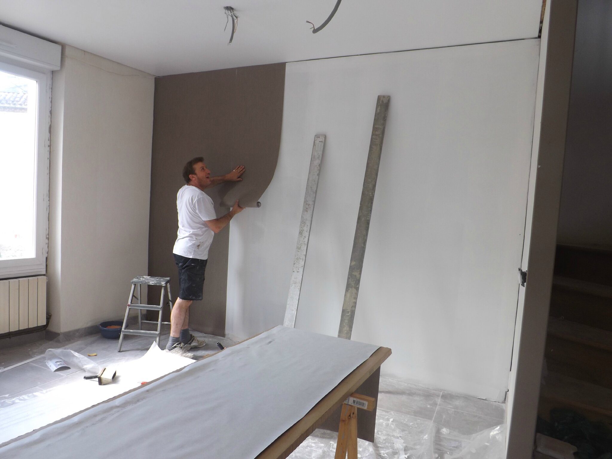 Couleur beige clair salon: peinture boiseries beige clair satin ...