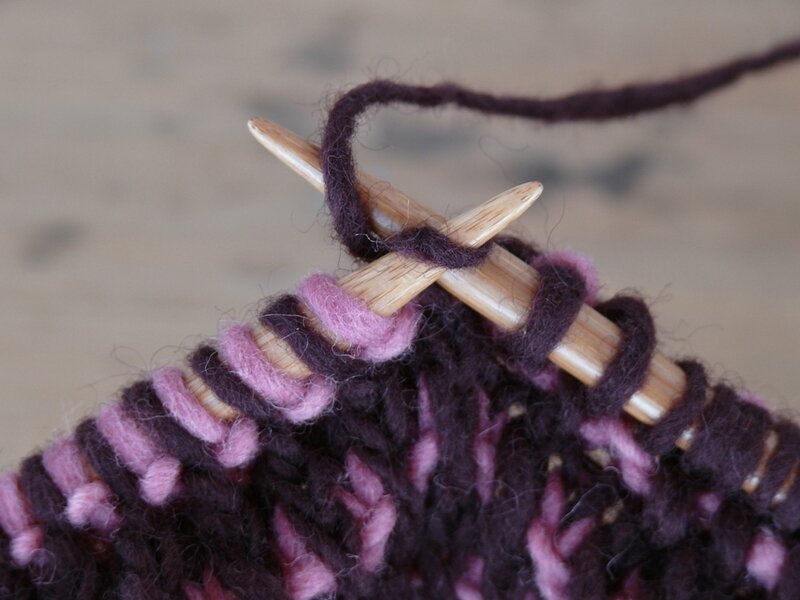 tricoter 2 fils ensemble