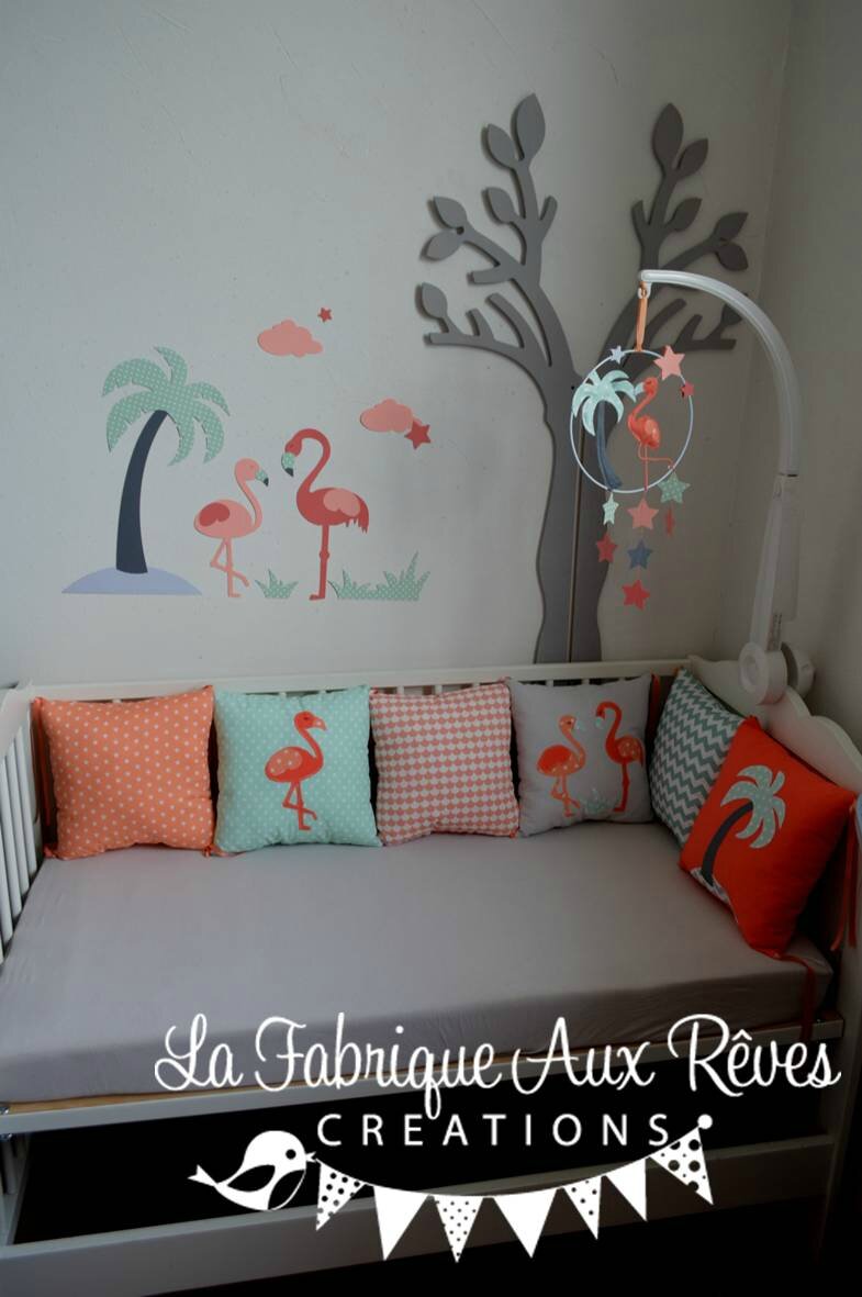 Décoration chambre rose et gris