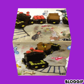 Mes 4 gifs animés , gâteau petit train · 9ba9d005a6e56423190ee0a69615fb47