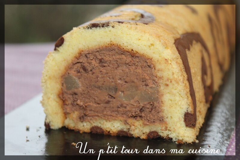 Bûche poire chocolat relief2