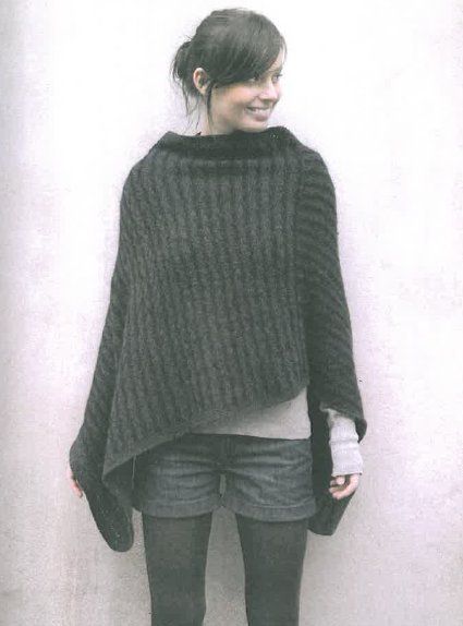 tricoter un poncho femme