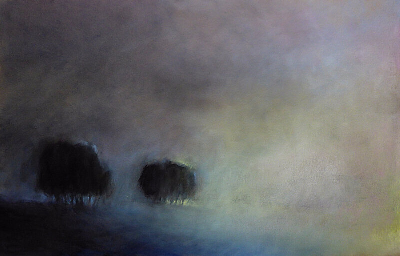 ghostrees 2, aout 2017, pastel à l'huile, 48 x 32 cm