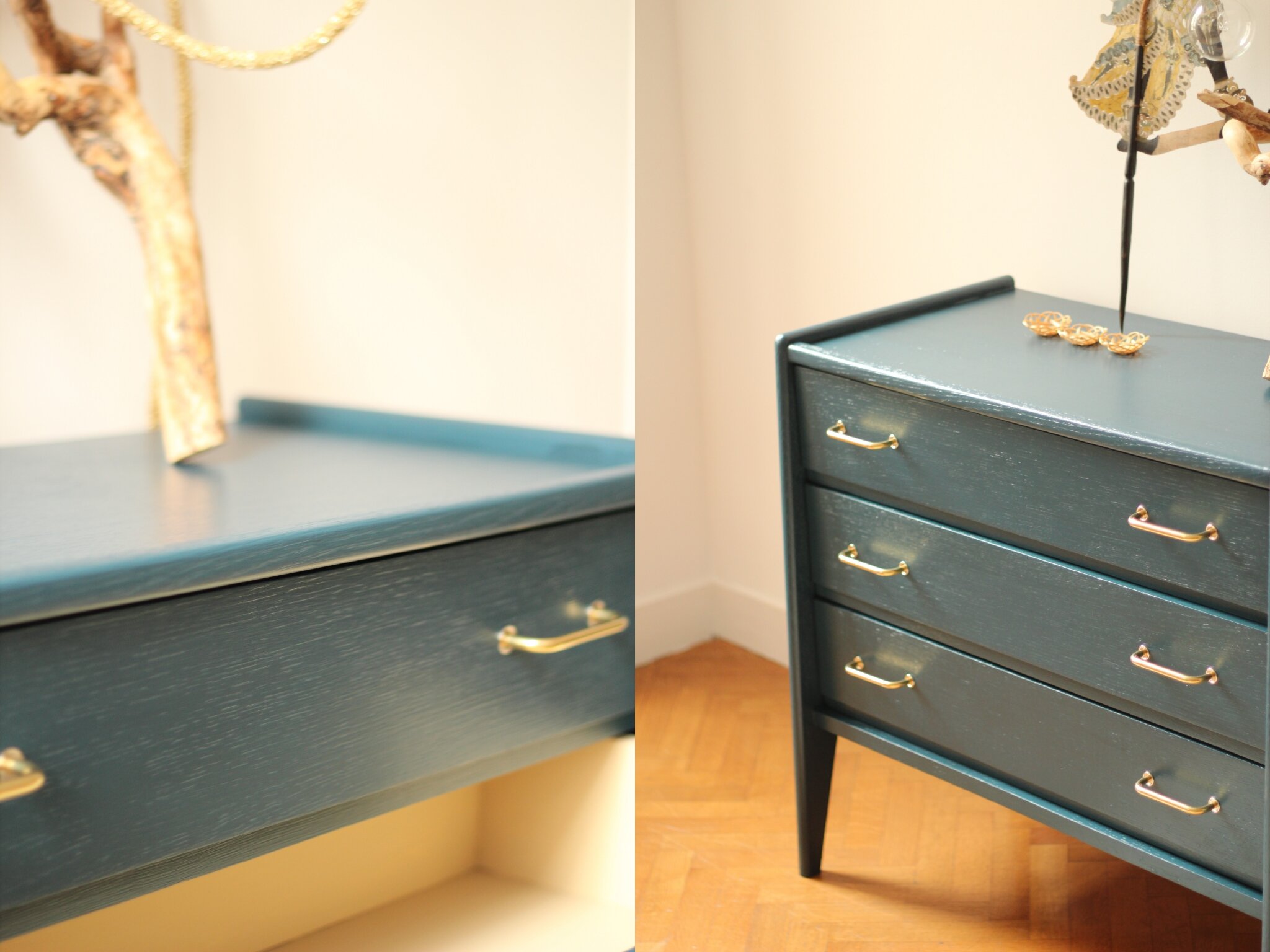 Commode vintage années 50/60 bleu nuit trendy little