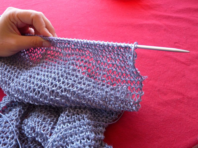 tricoter une echarpe filet