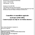 Conseillers et conseillères agricoles en france (1945-1983) - sylvain brunier (thèse 2012)