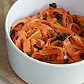 Salade de carottes au cumin, olive noire et coriandre