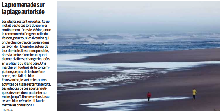 2020 11 03 SO La promenade sur la plage autorisée