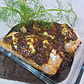 Saumon au miel, moutarde et chèvre