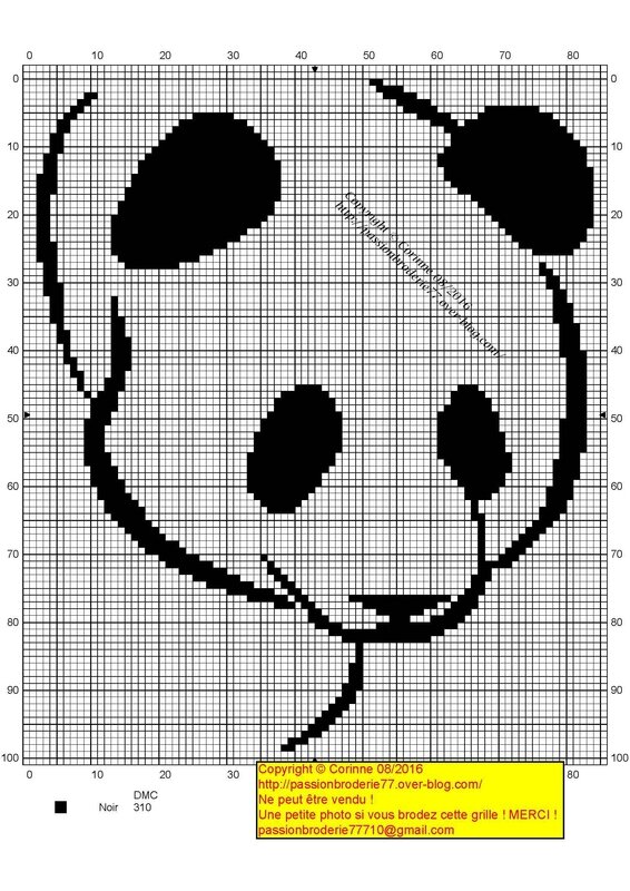 Panda contours noirs