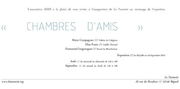 Invitation Chambre d'amis la Tannerie 2012