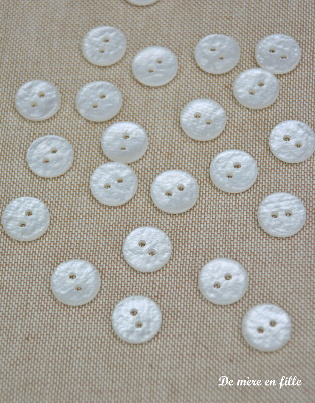 bouton ivoire nacré