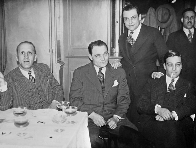 Simon Sabiani, Paul Carbone et François Spirito à Marseille en 1934 - AFP STF