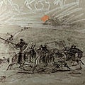 Princeteau, la débâcle, pastel, fusain et craie blanche