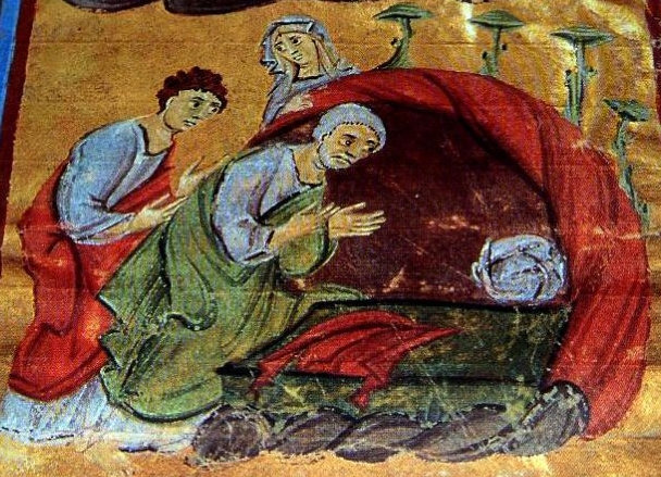 Marie puis Pierre et Jean au tombeau, évangile d'Otto