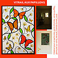 Vitrail aux papillons