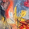 Plumes - huile 2013 - 40 X 40cm (n°39)