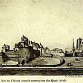 Ancien Nantes - Vue du château avant construction des Quais