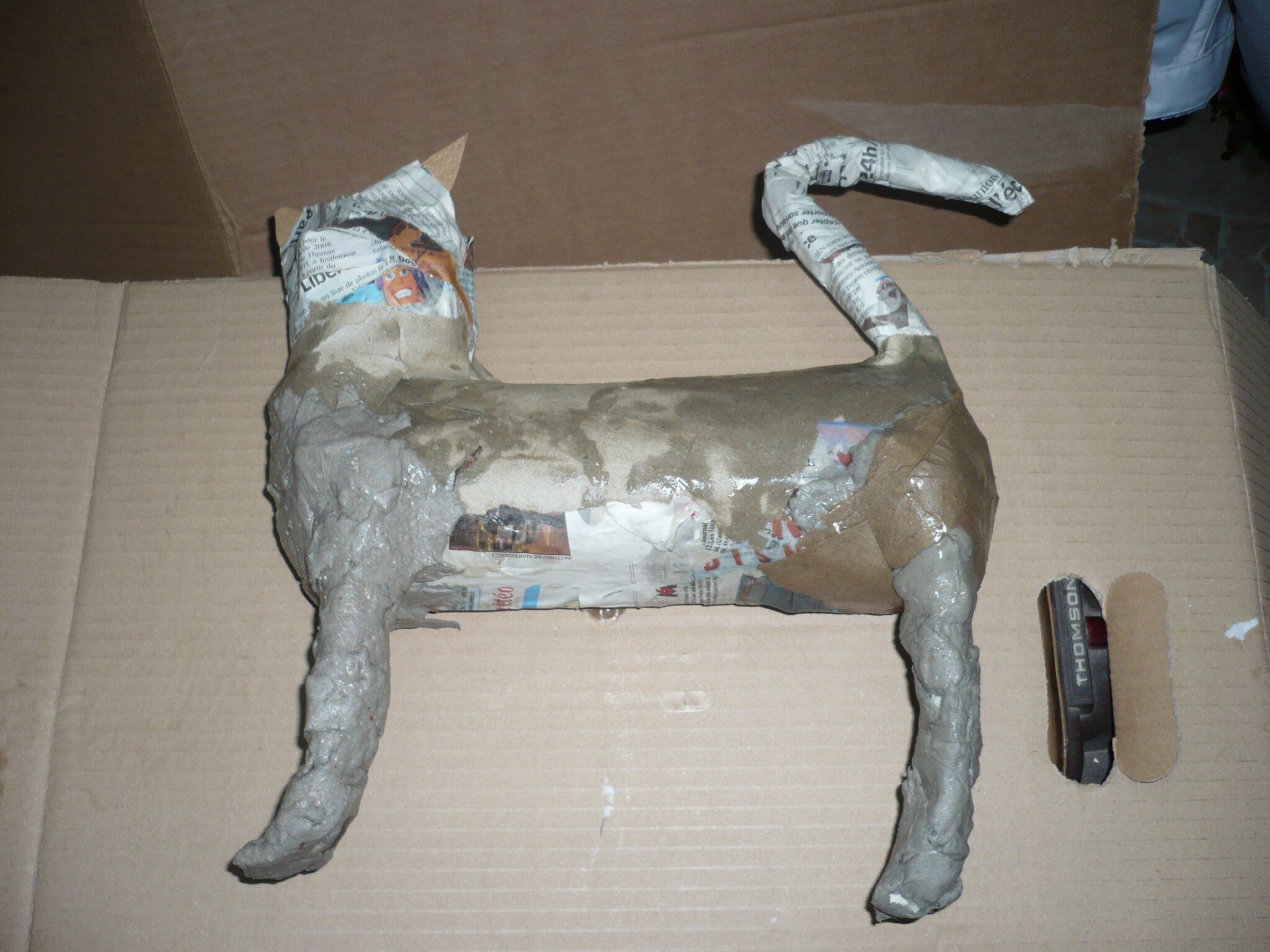 Un Chat En Papier Mache Les Creations De Katytortue