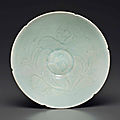 A Qingbai carved deep conical dish, Southern Song dynasty, 13th century