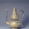 Gourd-shaped ewer with gold floral patterns, qianlong reign (1736-1795), qing dynasty (1644-1911)