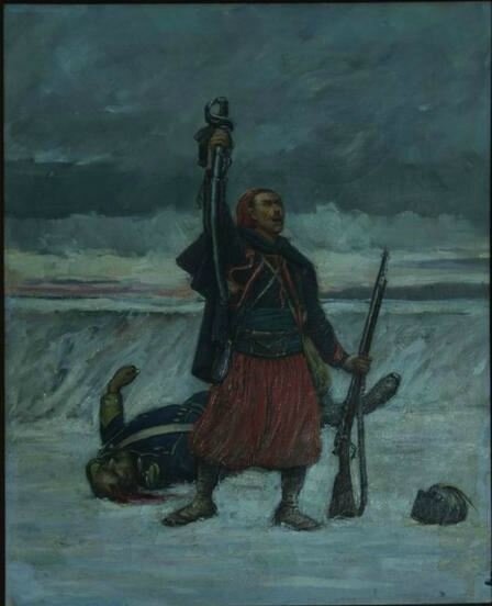 Merlette, soldat allemand tué par un zouave pendant la guerre de 1870