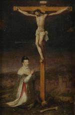 Henri III en prière au pied du Christ en croix