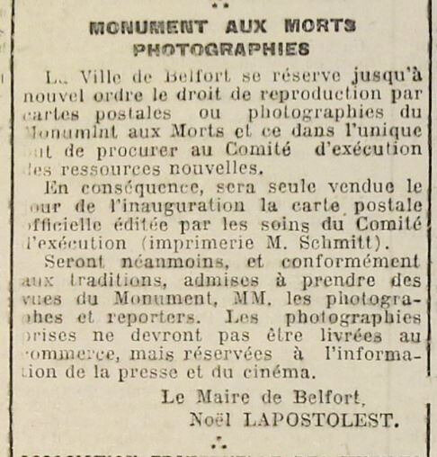 1924 11 26 Monument aux morts La Frontière p1R1