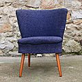 Fauteuil cocktail 50's violet (à restaurer)