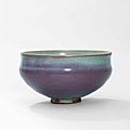 A large and very rare purple-splashed jun bowl, northern song-jin dynasty (960-1234)