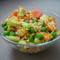 Salade sauvage: 3 riz, poulet et petits légumes