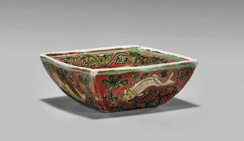 Fine wucai enameled porcelain bowl, Jiajing mark and of the period (1522-1566)