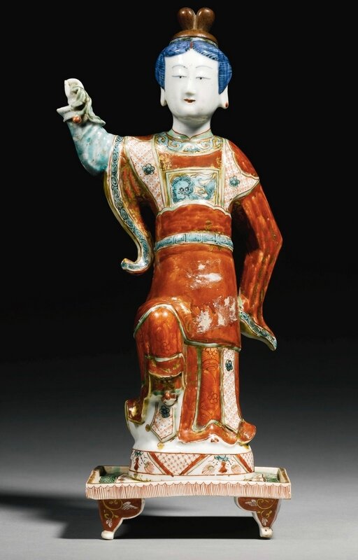 A very rare kinrande ‘dancing lady’ ewer, Ming dynasty, Jiajing period (1522-1566)