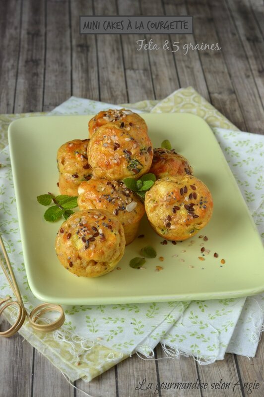 cakes courgette feta fromage et graines
