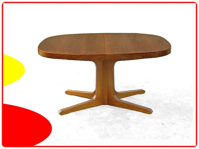 table danoise 1960 teck pied central vintage