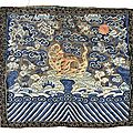 A nice embroidered military rank badge, qing dynasty (1644-1911) 