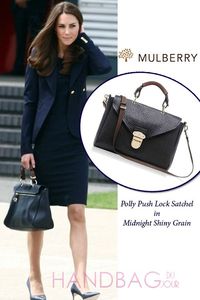 Kate-Middleton-carries-Mulberry-Polly-Push-lock-Satchel-bag-in-Midnight-Shiny-Grain