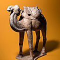 A Painted Pottery Figure of a Camel, Tang dynasty (618-907)