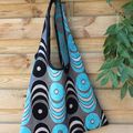sac à main ou sac à ouvrage turquoise ( dos) 32 euros frais de port inclus