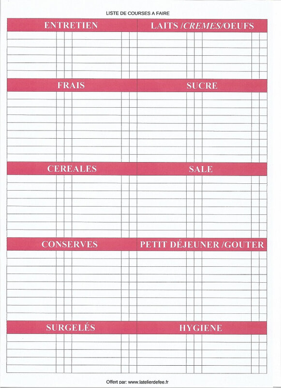 liste de courses