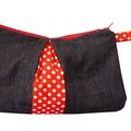 Originale POchette/TrOusse RETRO à pois plissée bi colore