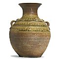 A green-glazed stoneware jar, hu, western han dynasty