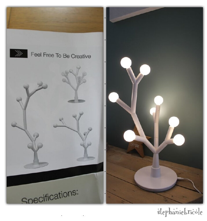 compo lampe led arbre diy