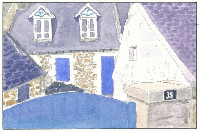 Bretagne 10 portillon bleu avec courette sans bords